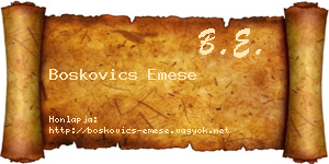 Boskovics Emese névjegykártya